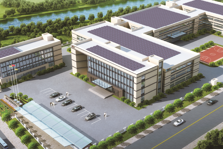 Jiangsu GSO New Energy factory campus with solar roof